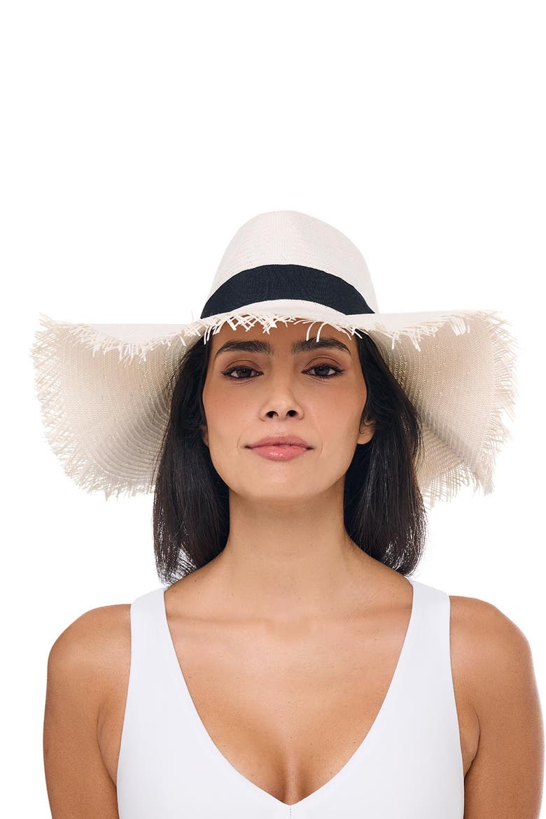 Women's Nassau Shantung Straw Hat, UPF 50+ Sun Protection, Alternate, color, Dark Brown
