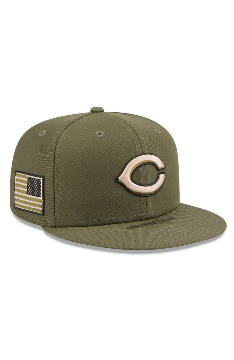New Era Men's New Era  Olive Cincinnati Reds 2026 Armed Forces Day 59FIFTY Fitted Hat, Main, color, Olive