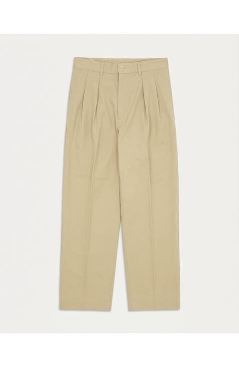 Newyork Pleated Cotton Trousers