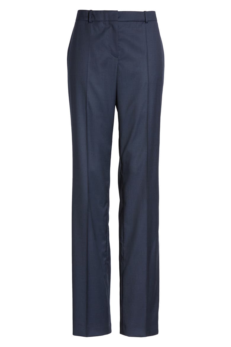 Tamea Dark Blue Wool Melange Trousers, Alternate, color, BLUE FANTASY