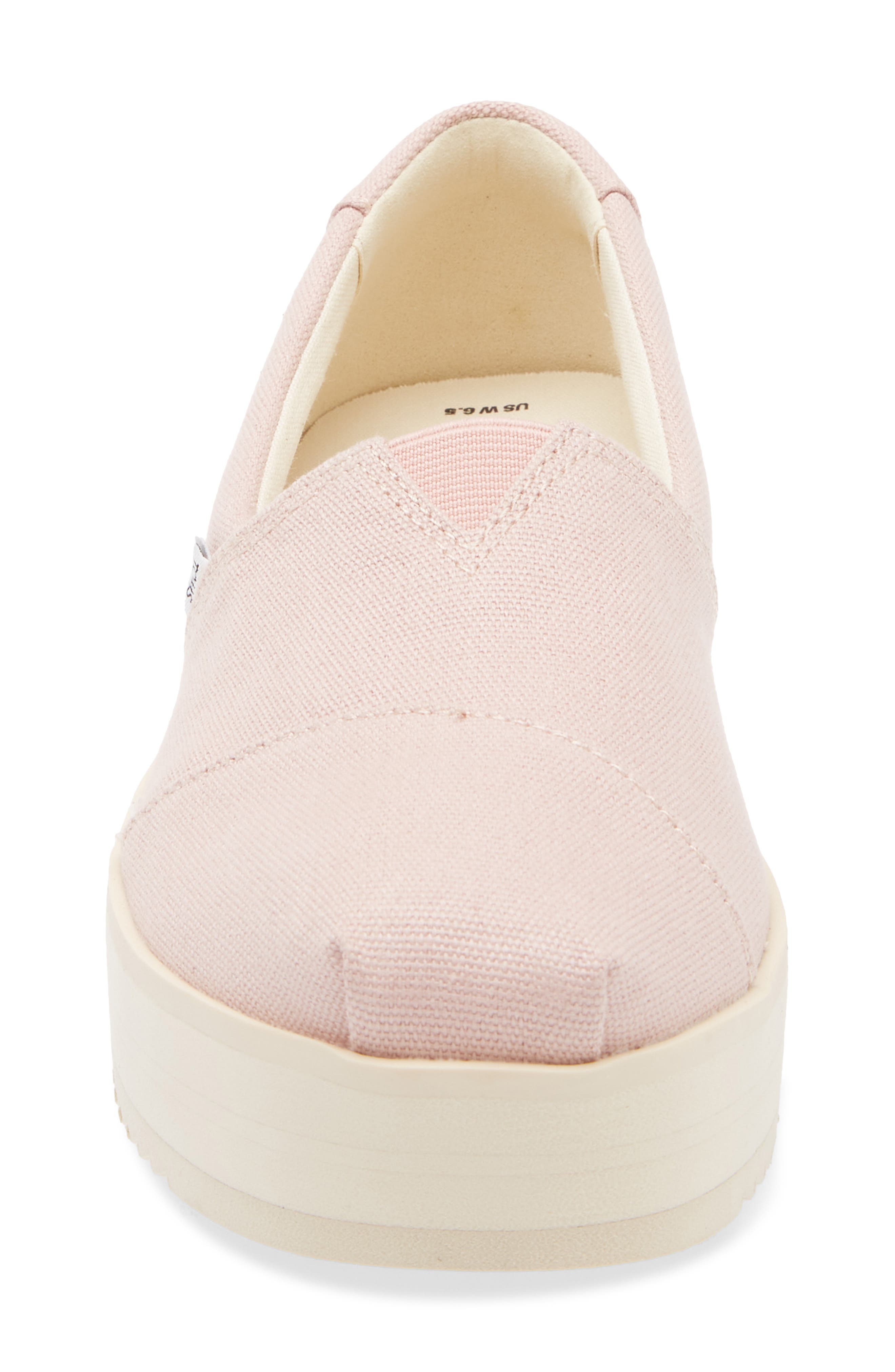 TOMS Alpargata Platform Slip-On Sneaker, Alternate, color, Light/ Pastel Pink