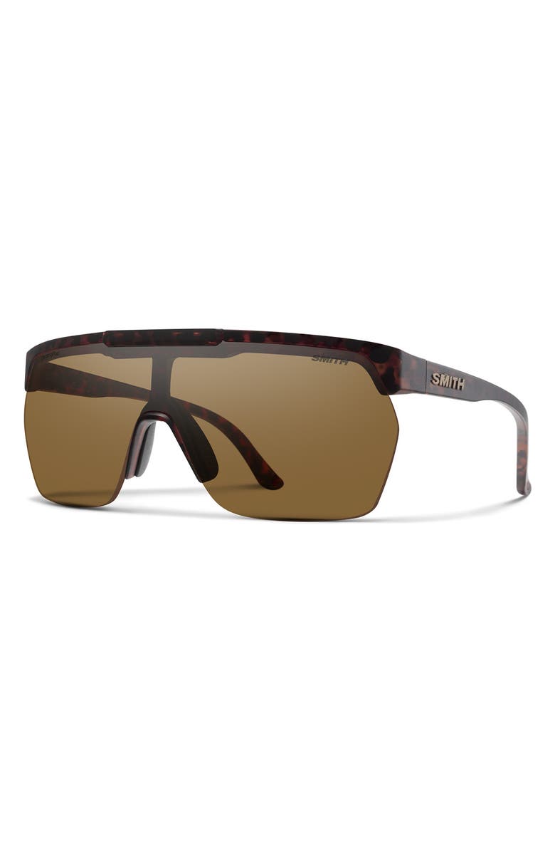 Smith XC 138mm ChromaPop<sup>™</sup> Polarized Oversize Shield Sunglasses, Alternate, color, Matte Tortoise / Brown
