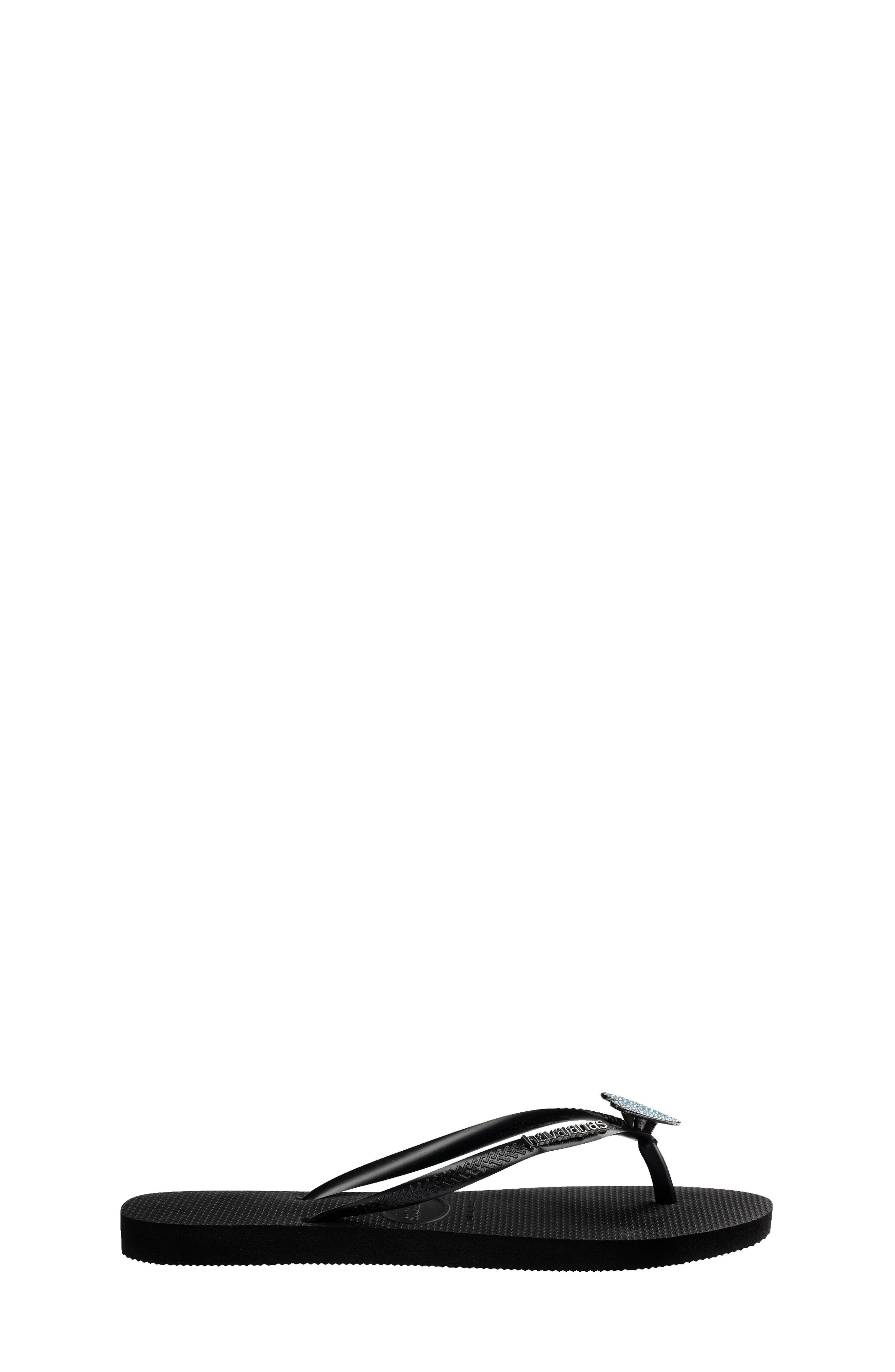 Havaianas Kids' Slim Crystal Charm Flip Flop, Alternate, color, 
