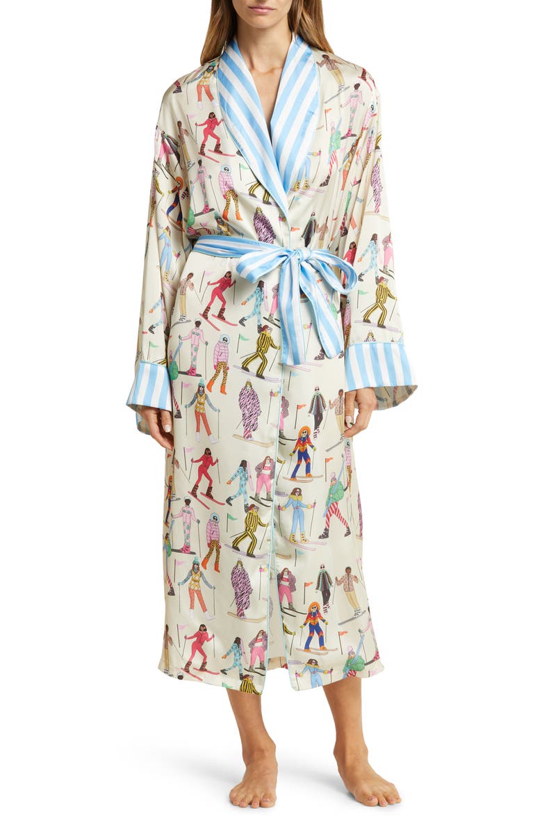 Karen Mabon Skiing Long Satin Robe, Main, color, 