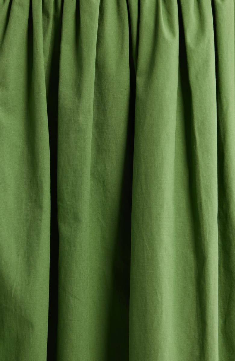 MOON RIVER Pleated A-Line Midi Dress, Alternate, color, Moss Green