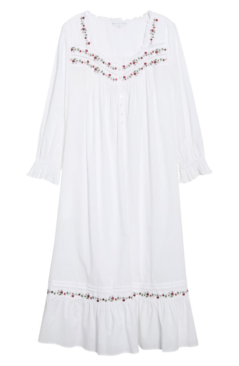 Eileen West Long Sleeve Cotton Ballet Nightgown, Main, color, White