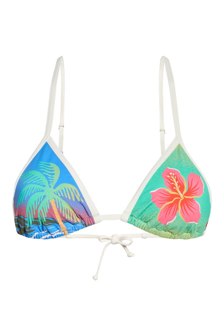 Midnight Tropics Triangle Bikini Top, Alternate, color, TRUE BLUE