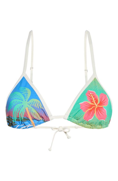 Midnight Tropics Triangle Bikini Top