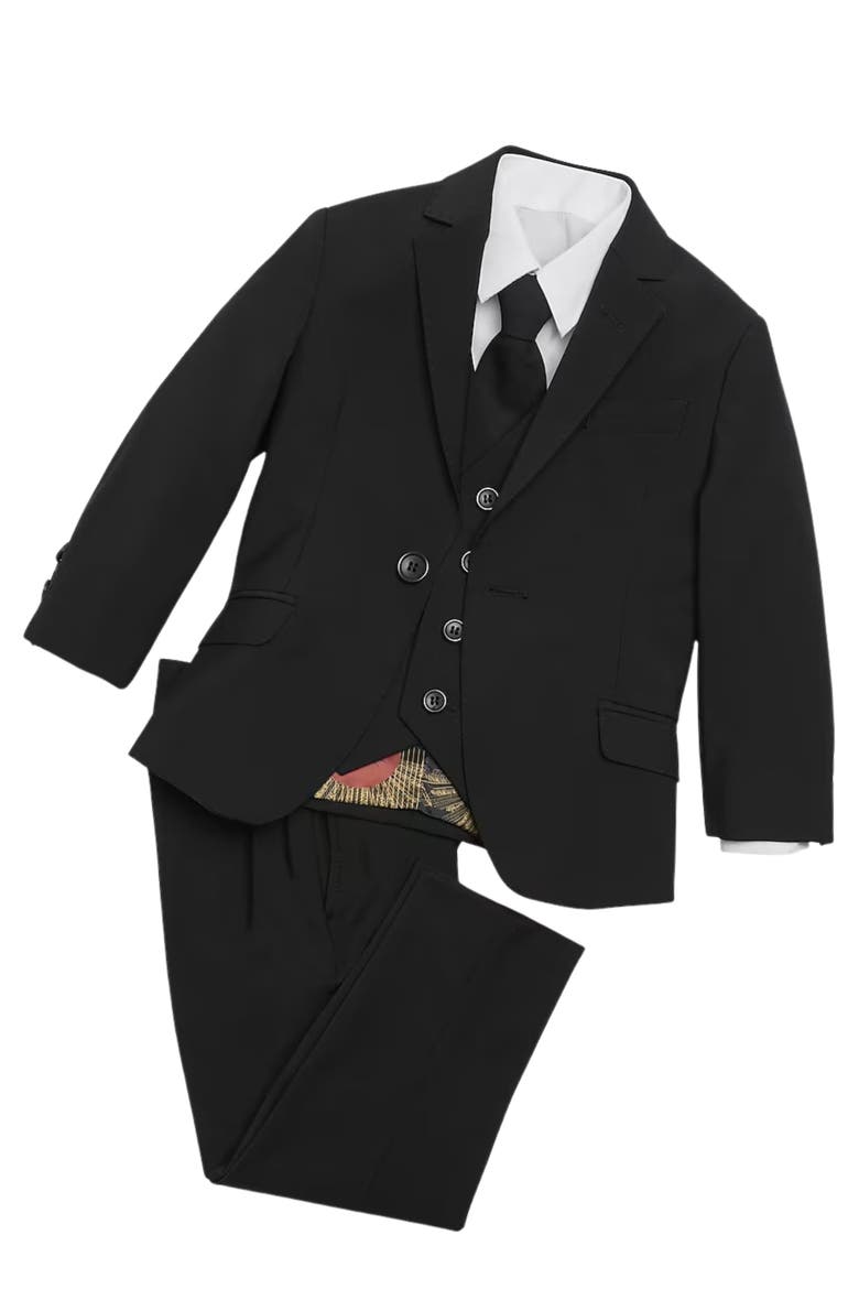 Kids' Luxor 5-Piece Slim Fit Suit, Main, color, Kem Black