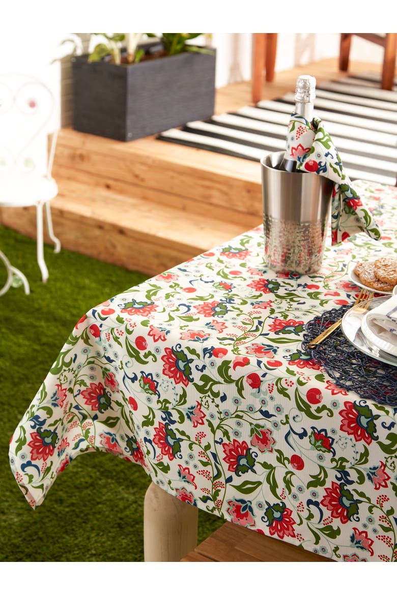 Outdoor Printed Tablecloth 60x84, Alternate, color, Garden Floral