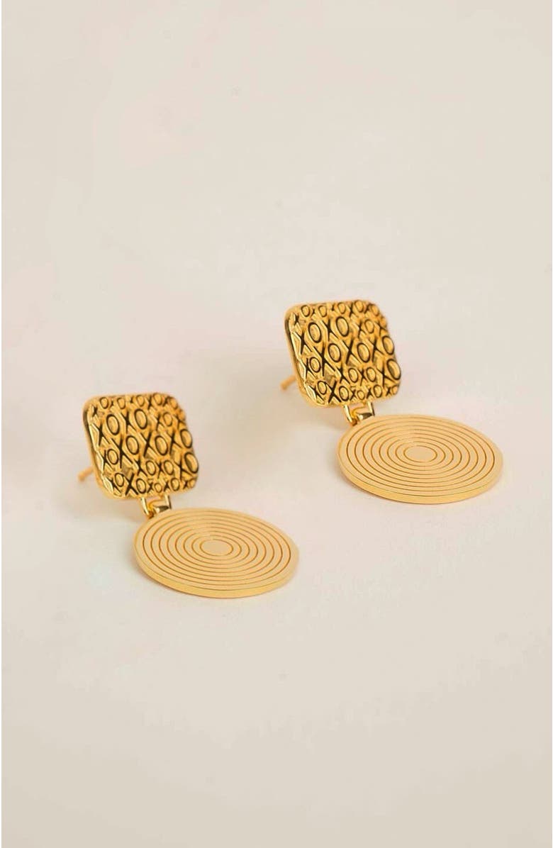 Gwen Beloti Xo Drop Disk Earrings, Main, color,