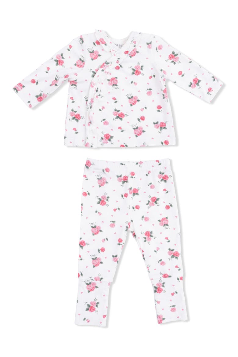Pink Rosettes Shirt & Pants Set, Main, color, PINK CREAM
