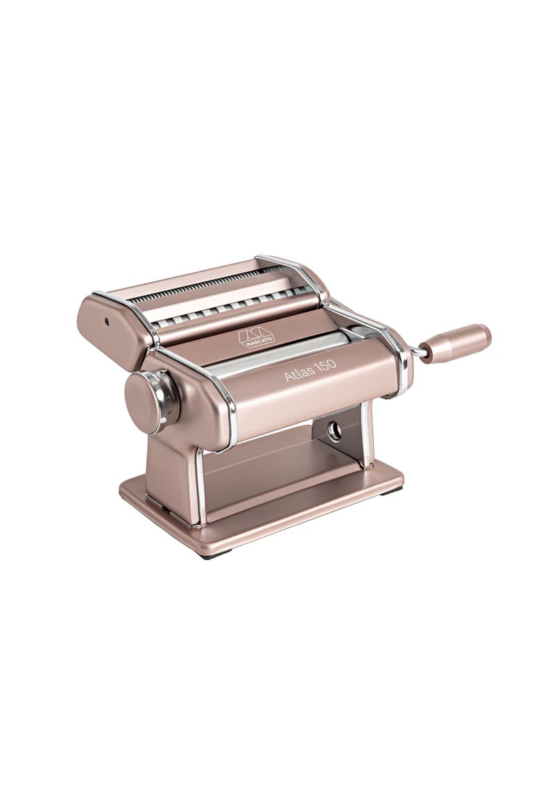 Atlas 150 Pasta Machine with Cutter, Hand Crank, and Instructions, Made in Italy, Main, color, Powder Pink