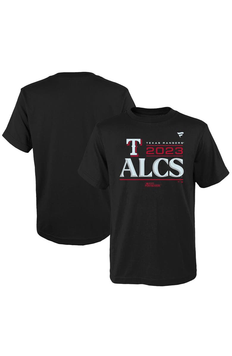 FANATICS Youth Fanatics Branded Black Texas Rangers 2023 Division Series Winner Locker Room T-Shirt, Alternate, color,