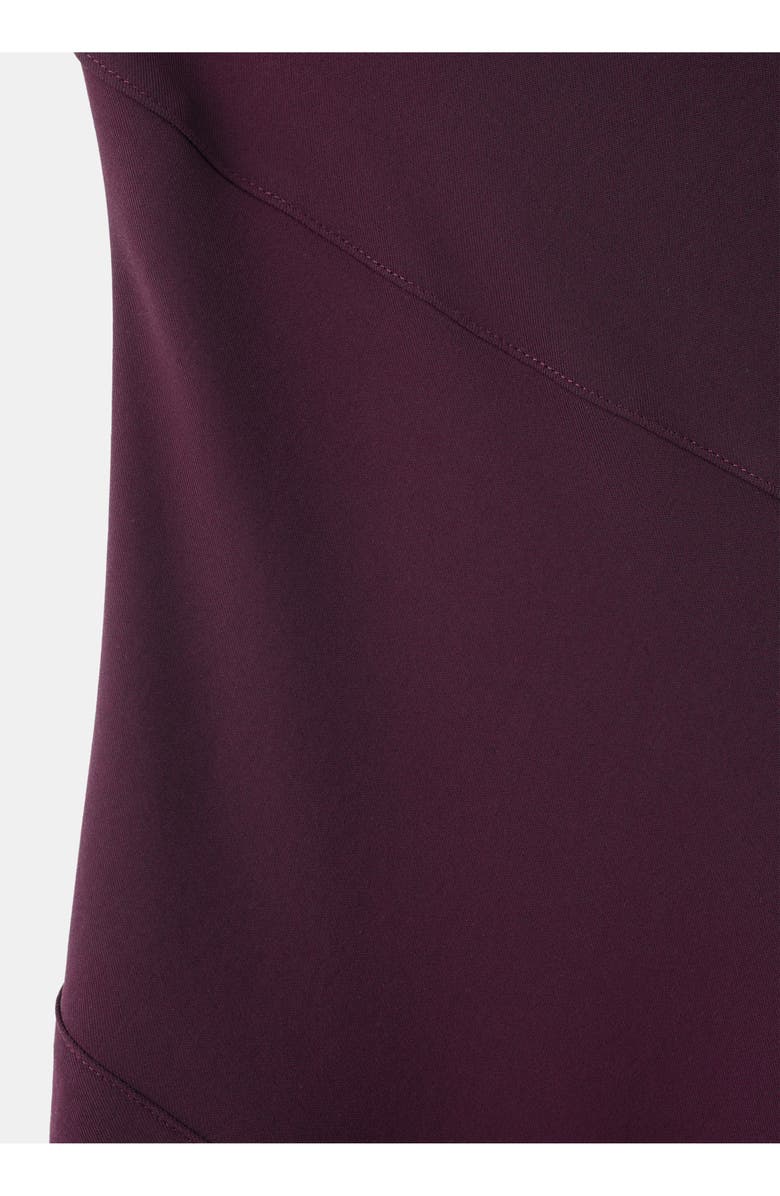 MANGO Drape Mock Neck Sleeveless Midi Dress, Alternate, color, Wine