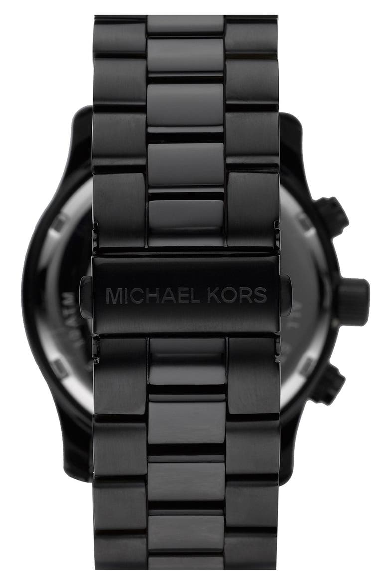 'Large Runway' Blacked Out Chronograph Watch, 45mm, Alternate, color, BLACK