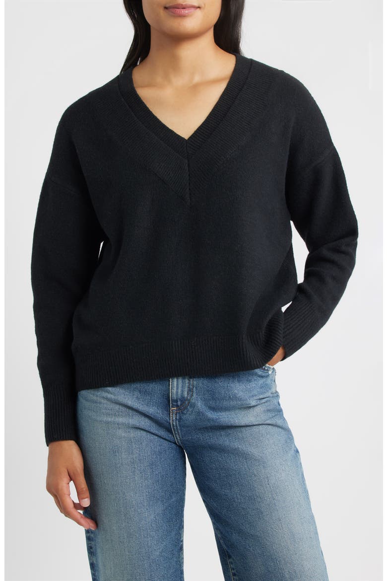 Cite' Long Sleeve Sweater, Main, color, BLACK
