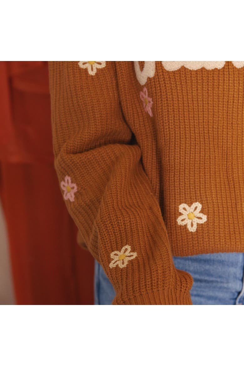 Thankful Thanksgiving Women's Sweater, Alternate, color, Burnt Orange