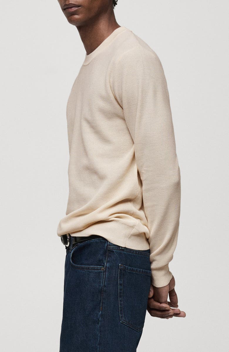 MANGO Microstructure Crewneck Sweater, Alternate, color,