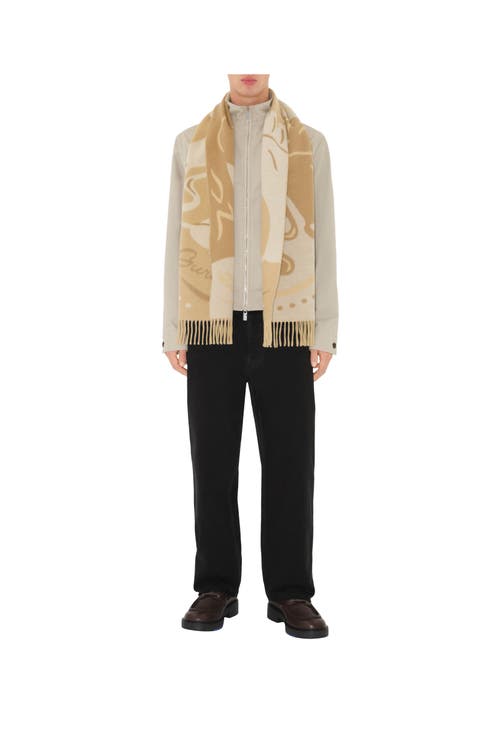 BURBERRY BURBERRY MIRRORED HORSE CASHMERE SCARF