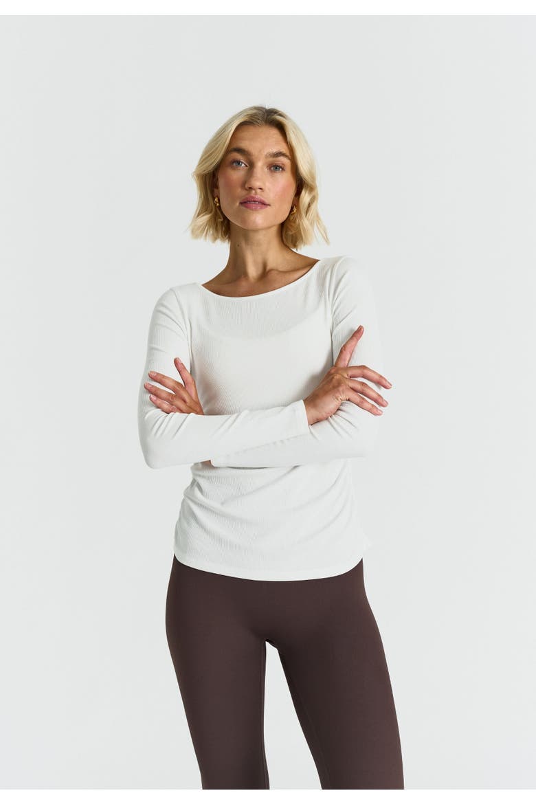 Ribbed Long Sleeve Top, Main, color, Off White
