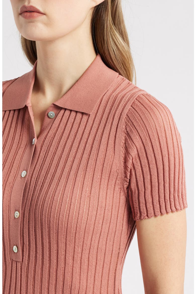 Maya Rib Polo, Alternate, color, ROSE