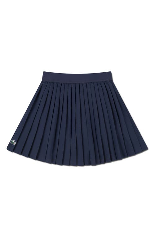 Lacoste Kids' Pleated Logo Sport Pleated Skirt In Blue