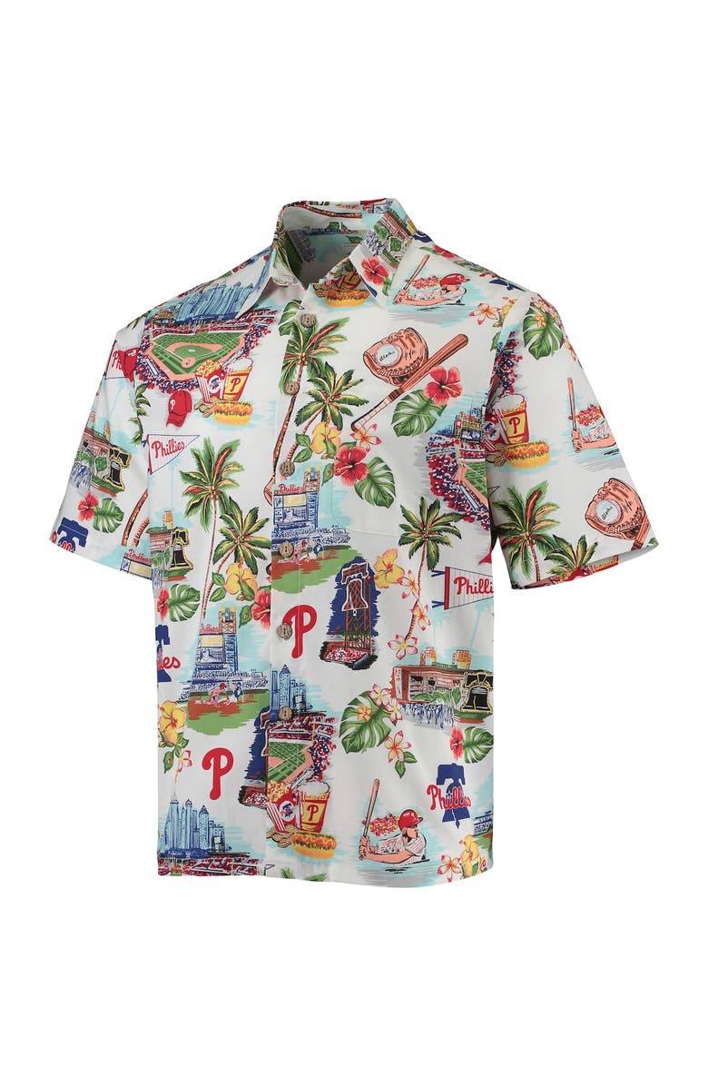 Reyn Spooner Men's Reyn Spooner White Philadelphia Phillies Scenic Button-Up Shirt, Alternate, color, White