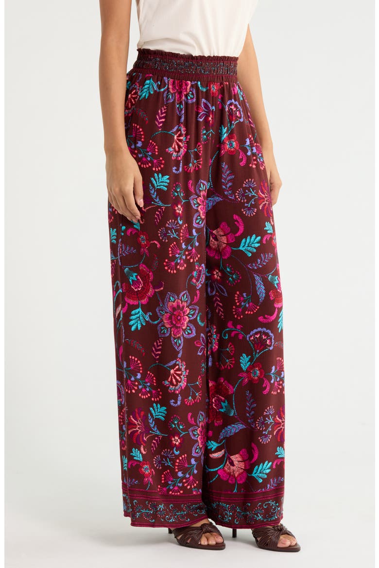 Tory Paisley Sofie Wide Leg Pants, Alternate, color, BURGUNDY-MULTI