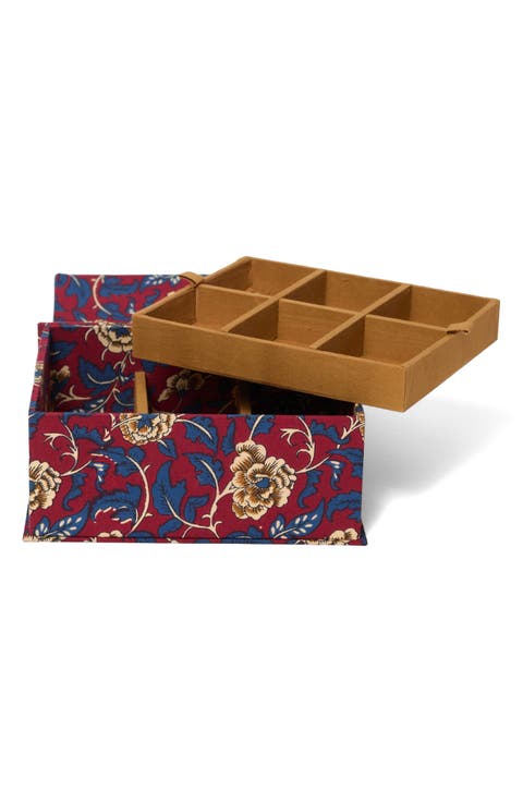 Floral Jewelry Box with Removable Tray