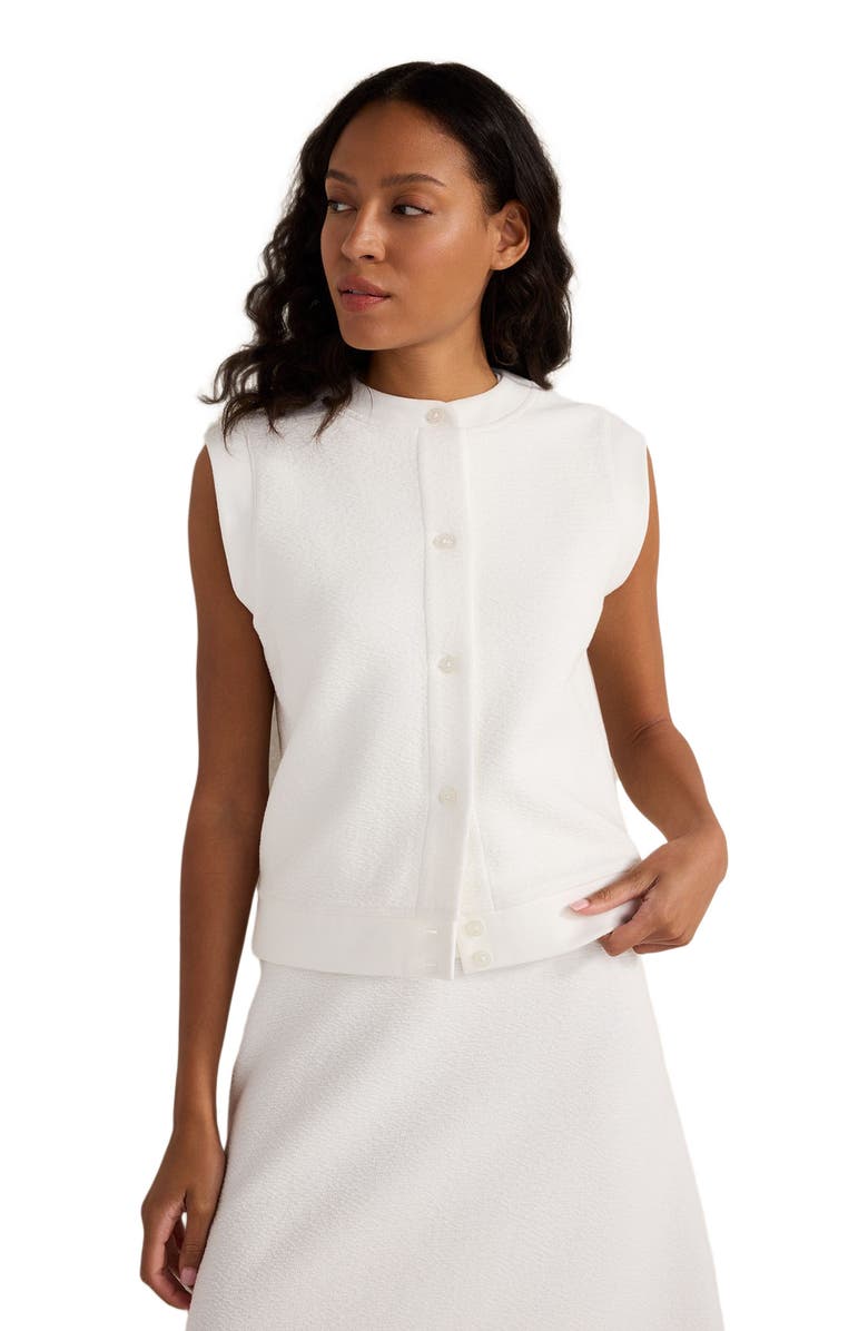 Haven Well Within Cotton Blend Textured Short Sleeve Jacket, Main, color, Ivory