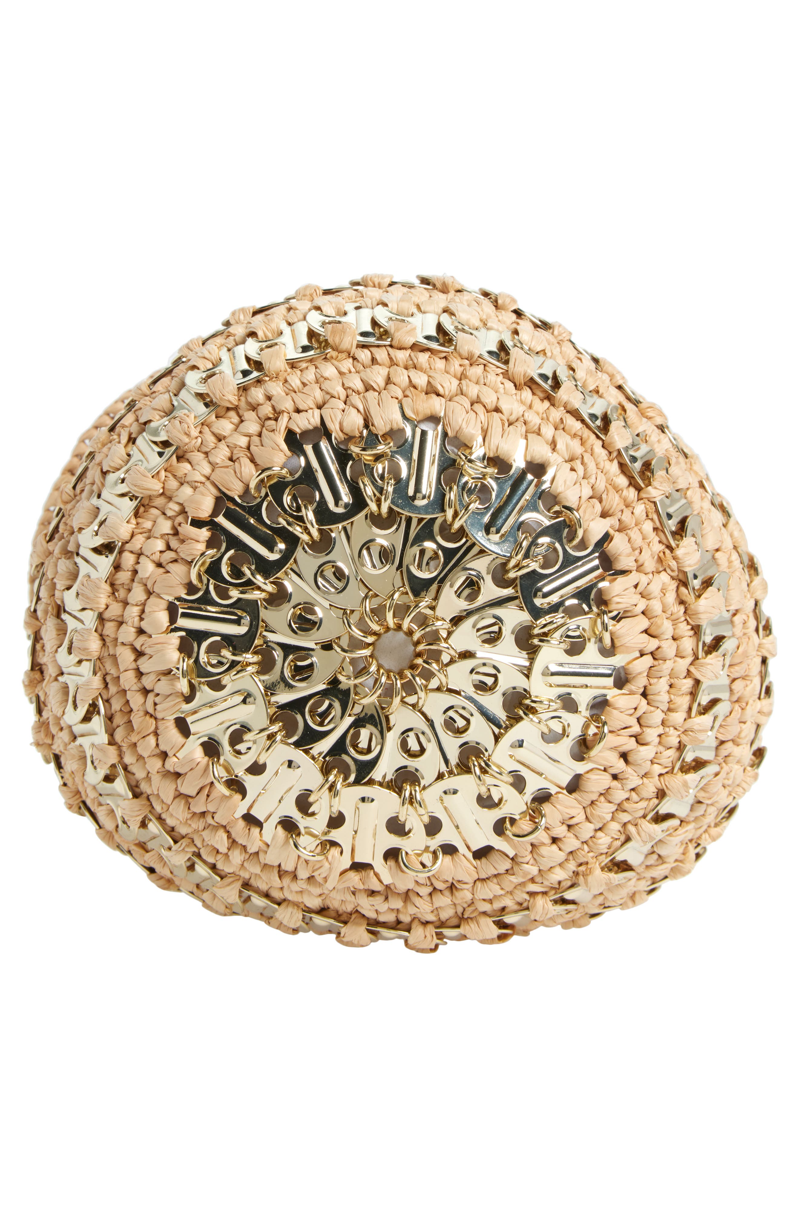 Rabanne 1969 Ball Raffia Shoulder Bag, Alternate, color, Natural / Light Gold
