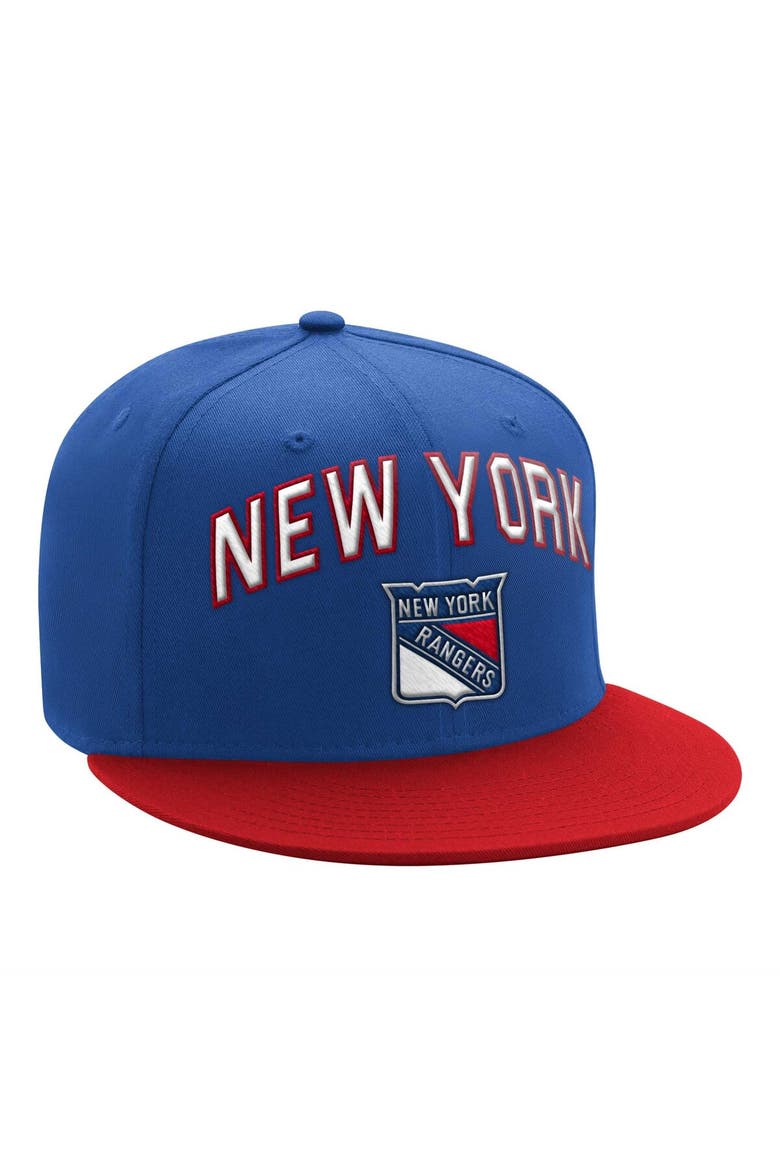 Men's Starter Blue/Red New York Rangers Arch Logo Two-Tone Snapback Hat, Main, color, Blue