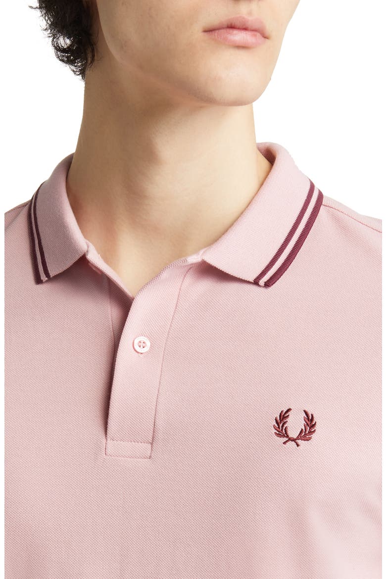 Extra Trim Fit Twin Tipped Piqué Polo, Alternate, color, CHALKY PINK/ OXBLOOD
