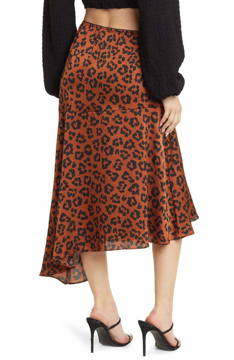 Everleigh Leopard Print Asymmetrical Skirt, Alternate, color,