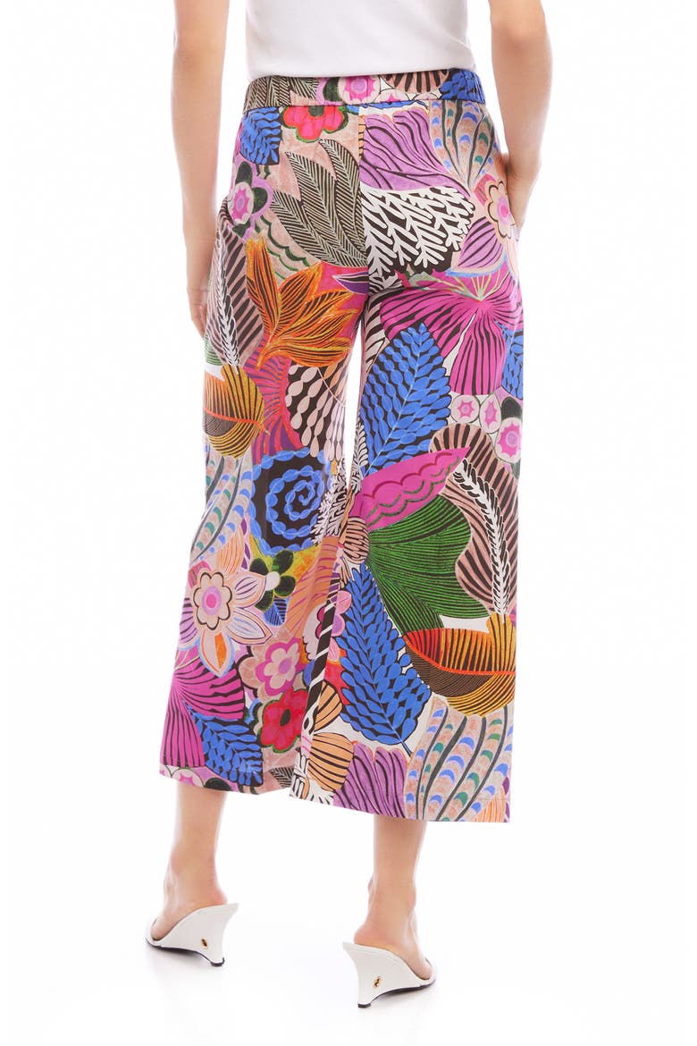 Tropical Print Wide Leg Crop Pants, Alternate, color, PINK PRINT