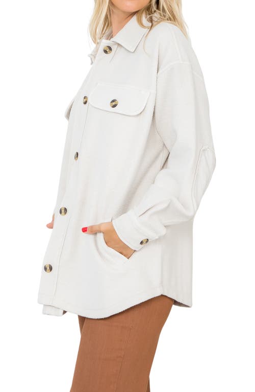 Stoosh Fleece Shacket In Gray