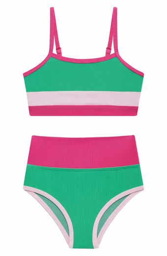 Beach Riot Kids' Colorblock Rib Two-Piece Swimsuit
