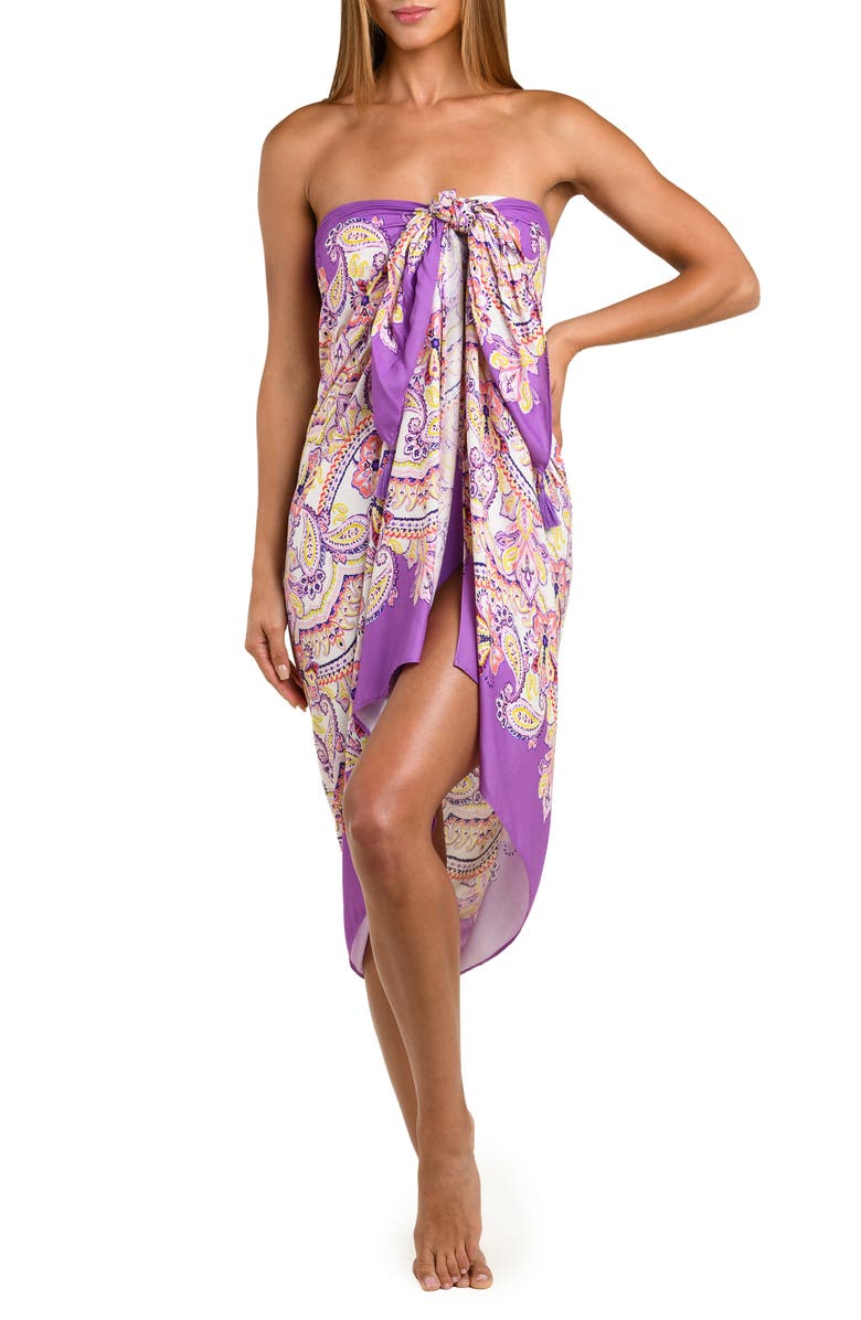 Sunshine 79 Lilac Cascade Cover-Up Pareo, Alternate, color, Purple Multi