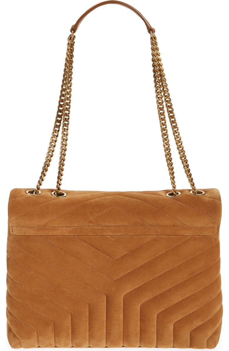 Saint Laurent Medium LouLou Quilted Suede Shoulder Bag, Alternate, color,