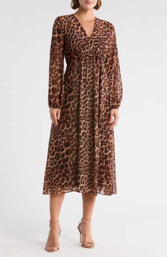 DKNY Long Sleeve Empire Waist Maxi Dress