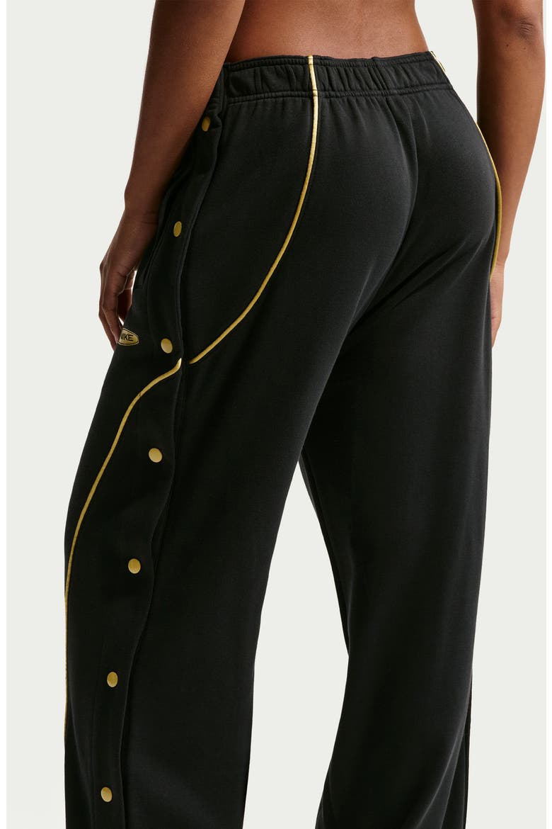 Fleece Tearaway Pants, Alternate, color, BLACK/ BUFF GOLD