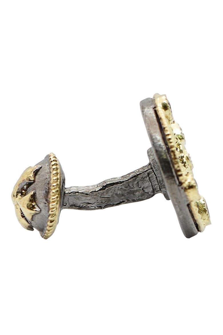 White Diamond & Sapphire Royal Cuff Links, Alternate, color, BLUE