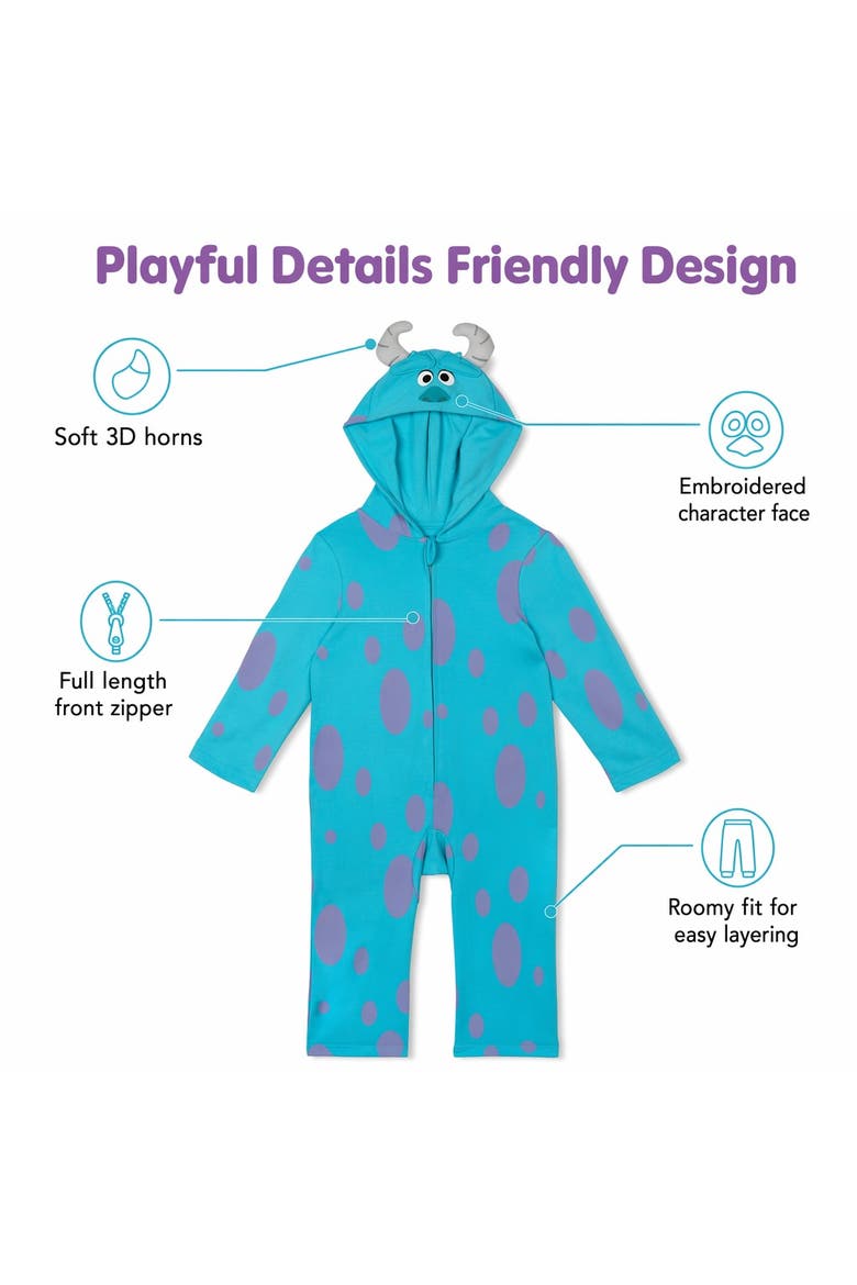 Monsters Inc. Hooded One Piece, Alternate, color, Sulley Teal Purple