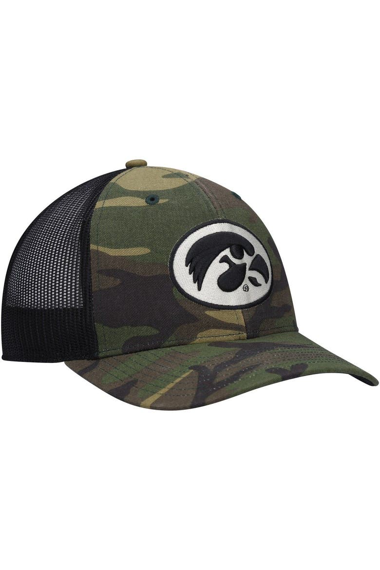 Men's '47 Camo/Black Iowa Hawkeyes Team Logo Trucker Snapback Hat, Alternate, color, Camo