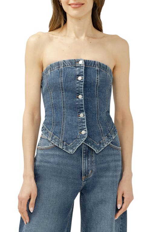 Silver Jeans Co. Denim Corset Top in Sparkler at Nordstrom, Size Large