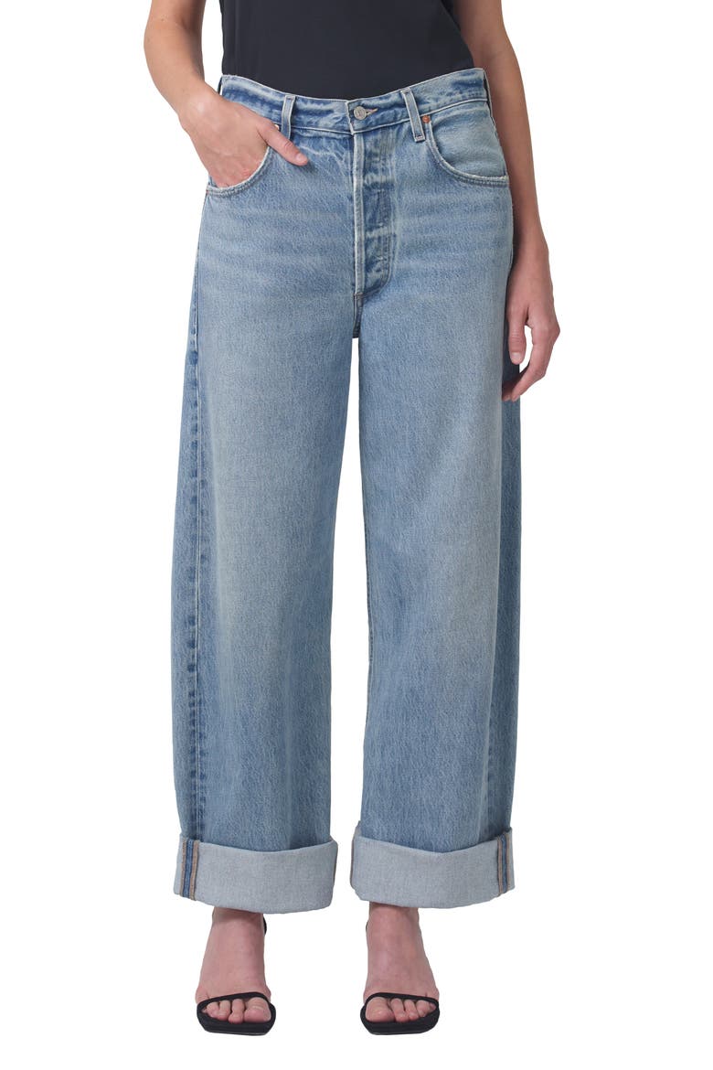 Ayla Baggy Organic Cotton Wide Leg Jeans, Main, color, SKYLIGHTS
