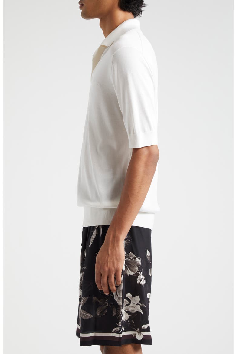Logo Silk Polo Sweater, Alternate, color, W0800 BIANCO OTTICO