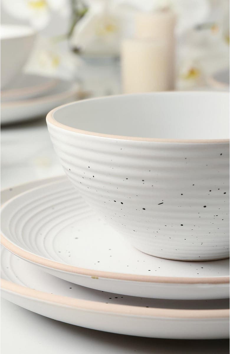 Stone Lain Lauren Stoneware 16-Piece Dinnerware Set, Alternate, color, Off White