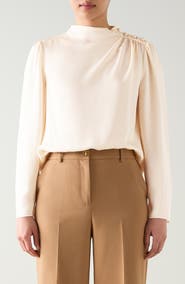 LK Bennett Samantha Button Shoulder Top